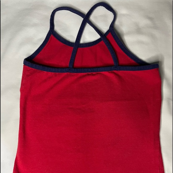 Urban Planet: Believe 96 Red and Blue Crossed Strap Tank Top - Picture 2 of 2